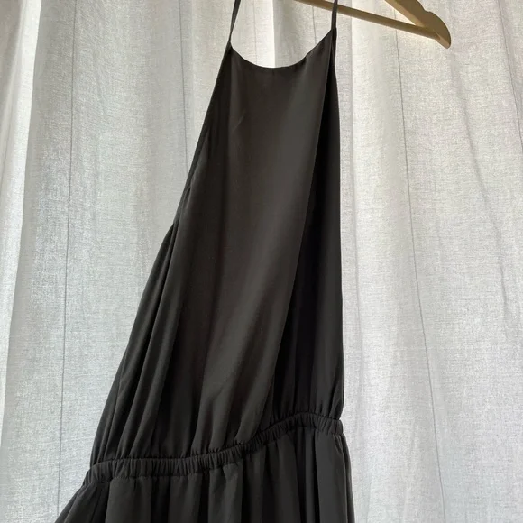 show me your mumu black halter dress Show Me Your Mumu Jasmine Halter Mini Dress Luxe Satin Women's Dress Black : LG